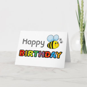 Bumble bee happy birthday card
