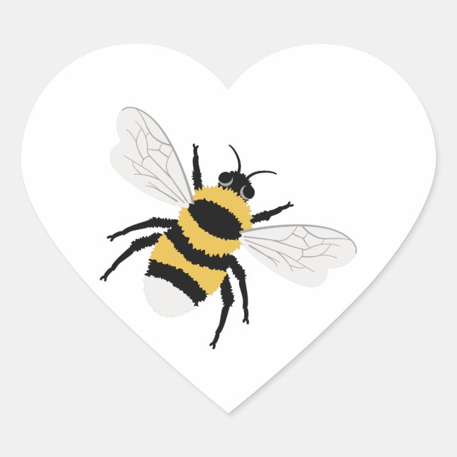Bumble Bee Heart Sticker (Front)