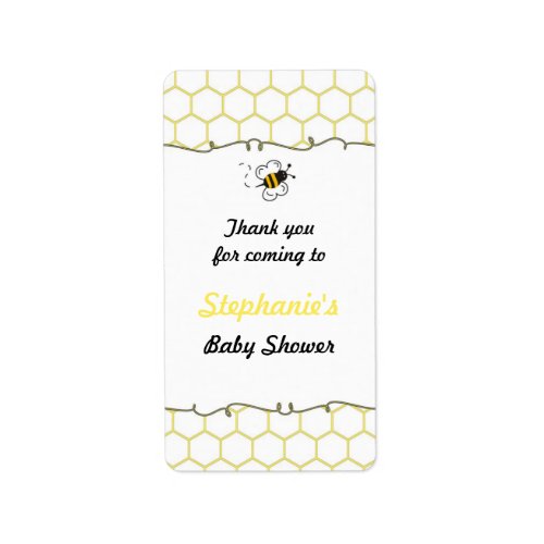 Bumble Bee Hive Baby Shower Favor Labels