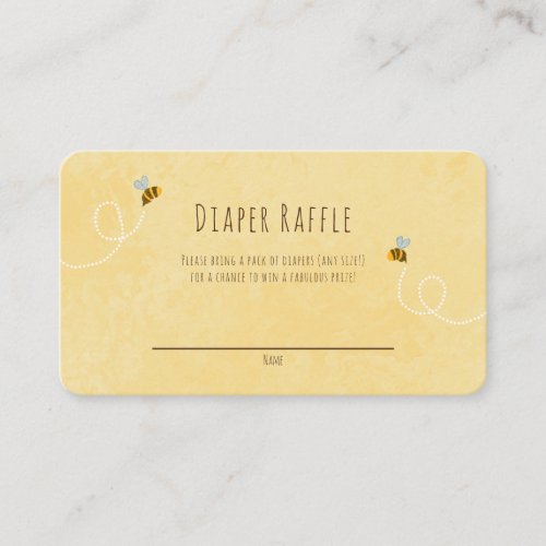 Bumble Bee Honey Bear Gender Neutral Baby Shower Enclosure Card