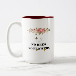 bumble bee honey Funny swarm of bees Two-Tone Coffee Mug