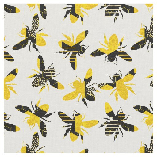 Bumble Bee Honey Pattern Fabric