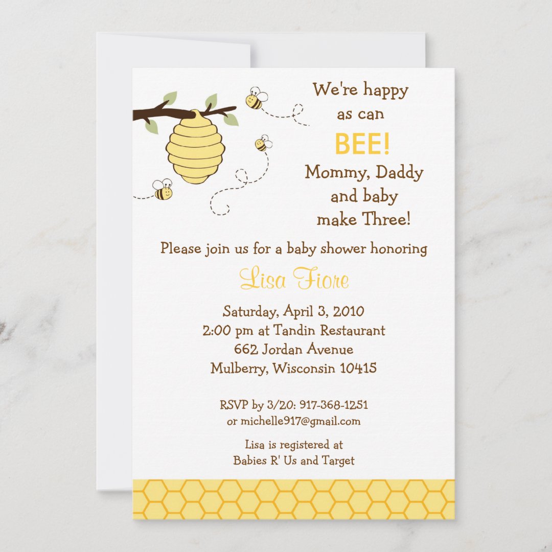 Bumble Bee Honeycomb Baby Shower Invitations | Zazzle