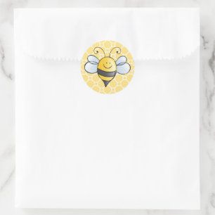 Bumble Bee Honeycomb Birthday Party Favor Classic Round Sticker