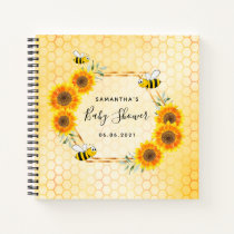 Bumble bee honeycomb sunflowers baby shower notebook