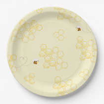 Bumble bee honeycombs birthday paper plates