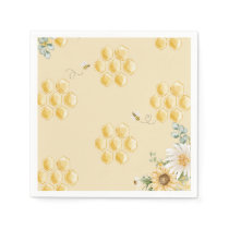 Bumble bee honeycombs napkins