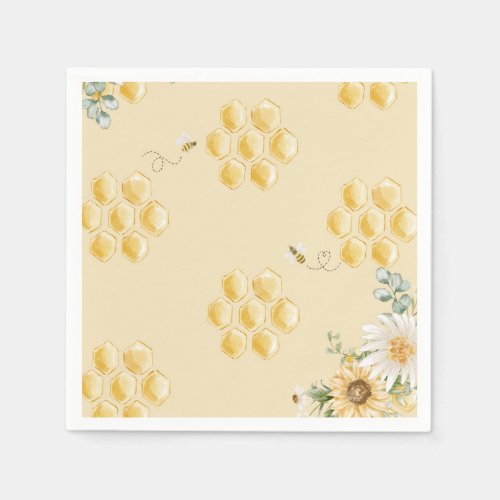 Bumble bee honeycombs napkins