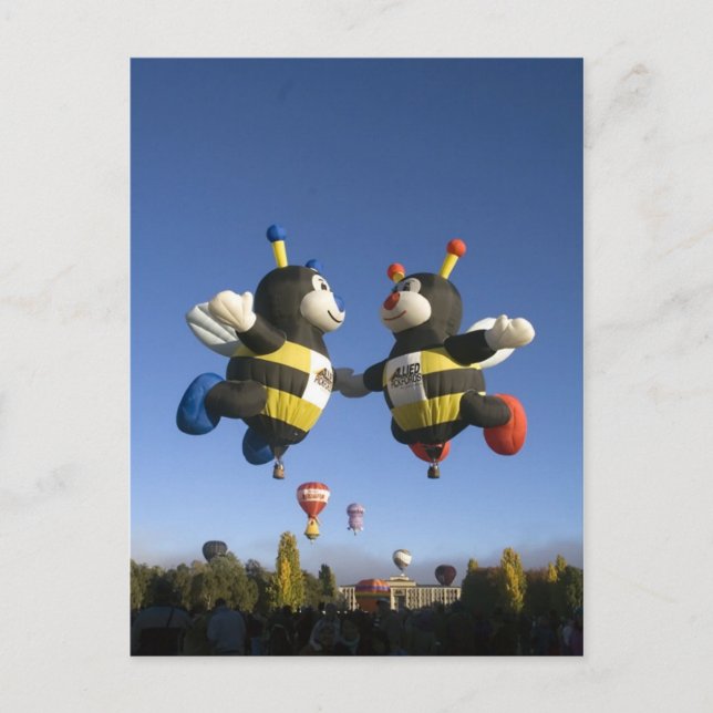 Bumble bee hot air balloons Post card (Front)