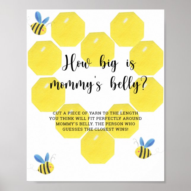 Bumble bee how big is mommy's belly game poster (Front)