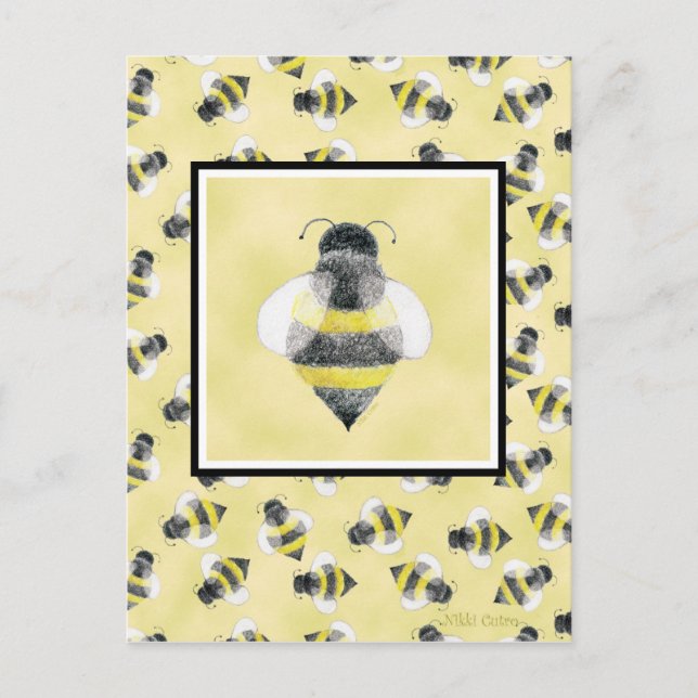 Bumble Bee Illustration Postcard (Front)