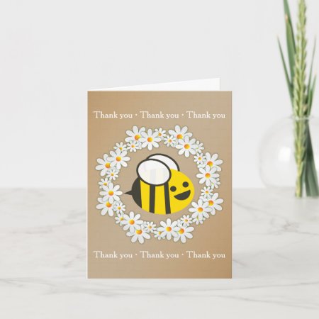 Bumble Bee In A Daisy Wreath Birthday Thank You