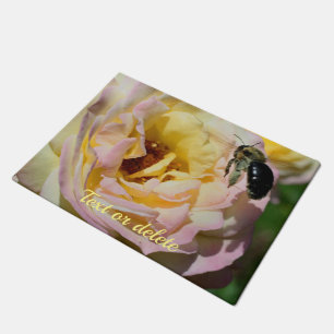 Bumble Bee In Flight Nature Personalized Doormat