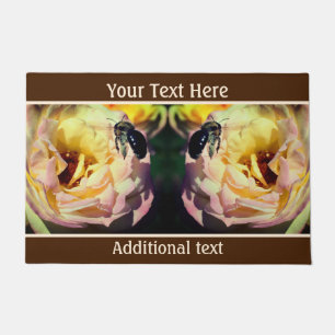 Bumble Bee In Flight Nature Personalized Doormat