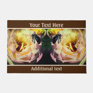 Bumble Bee In Flight Nature Personalized Doormat