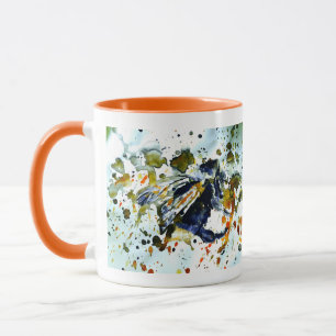 Bumble bee in splashed paint mug