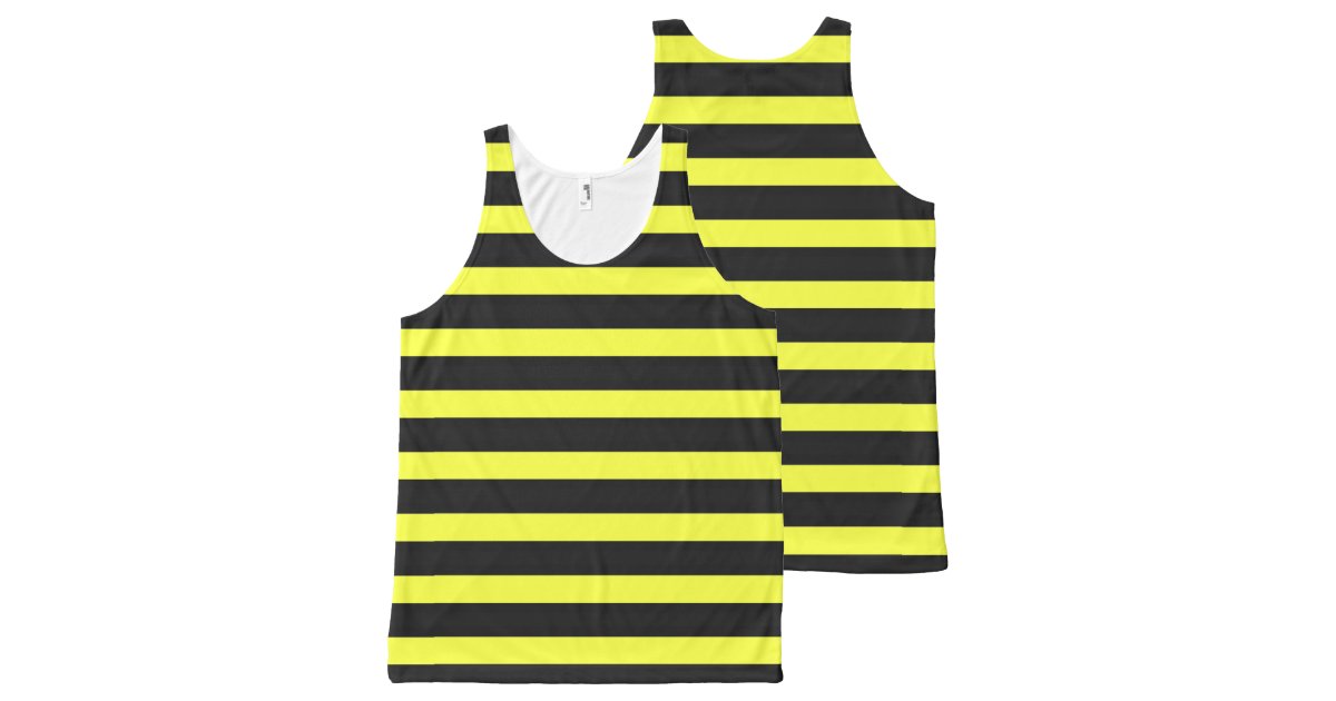 Bumble Bee Inspired Black Yellow Stripes Pattern All Over Print