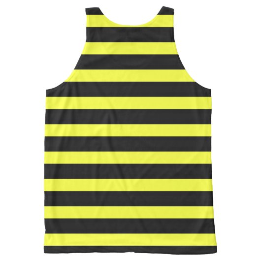 Bumble Bee Inspired Black/Yellow Stripes Pattern All-Over-Print Tank Top (Back)