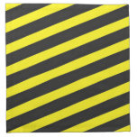 [ Thumbnail: Bumble Bee Inspired Black/Yellow Stripes Pattern Napkin ]