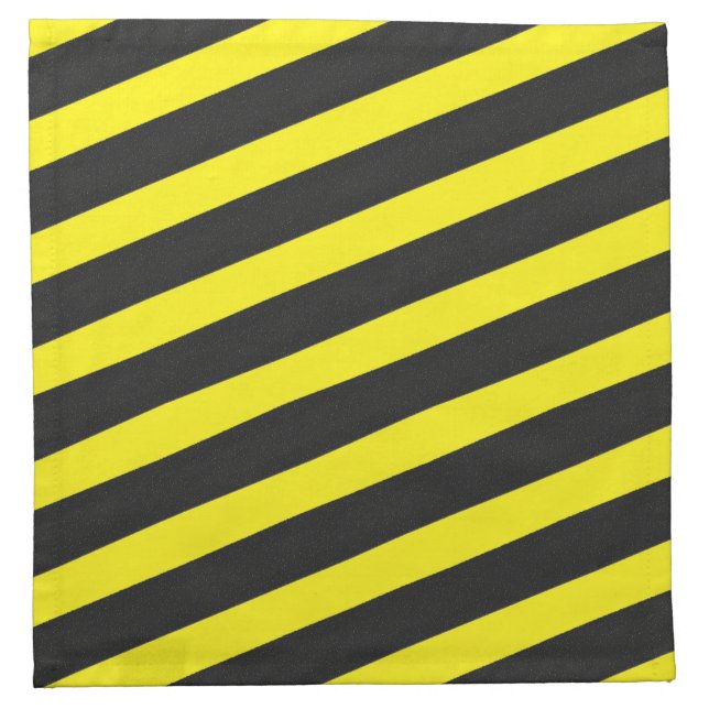 Bumble Bee Inspired Black/Yellow Stripes Pattern Cloth Napkin (Front)