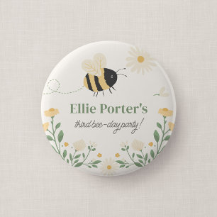 Bumble Bee Kid's Birthday Party Button Guest Favor