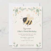 Bumble Bee Kid's Birthday Party Invitation