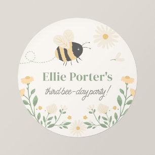 Bumble Bee Kid's Party Personalized Sticker