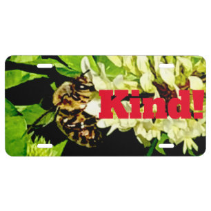 Bumble Bee Kind License Plate