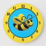 Bumble Bee Large Clock at Zazzle