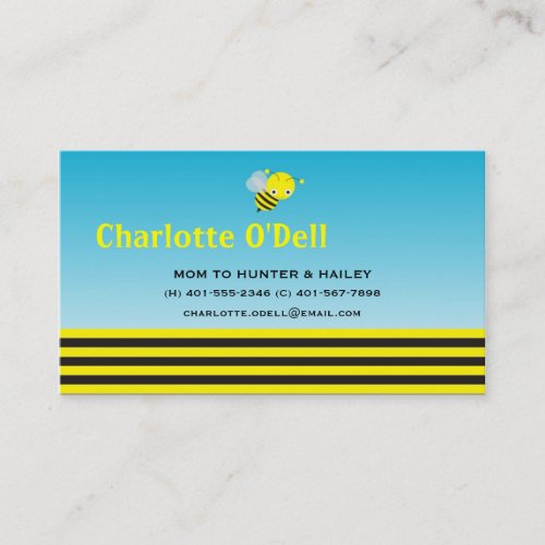 bumble bee mommy card business card templates