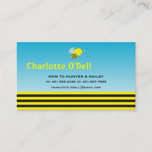 bumble bee mommy card (Front)