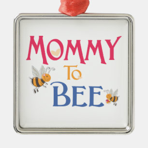 Bumble Bee Mommy to Be Metal Ornament