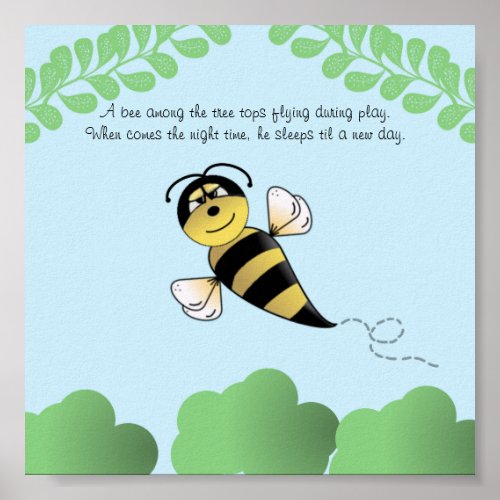 Bumble Bee Nursery or Childrens Poster