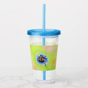Bumble Bee on a Flower Painting Acrylic Tumbler
