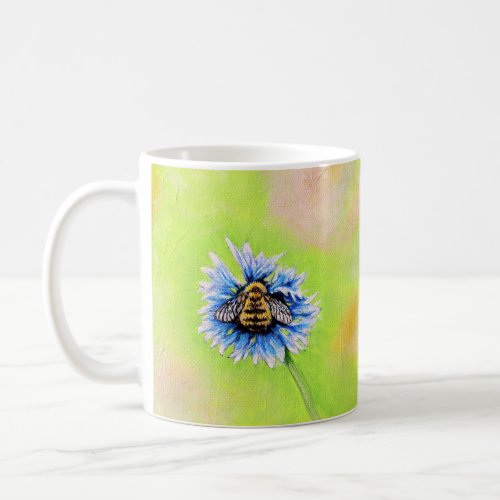 Bumble Bee on a Flower Painting Coffee Mug