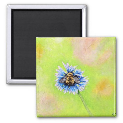 Bumble Bee on a Flower Painting Magnet