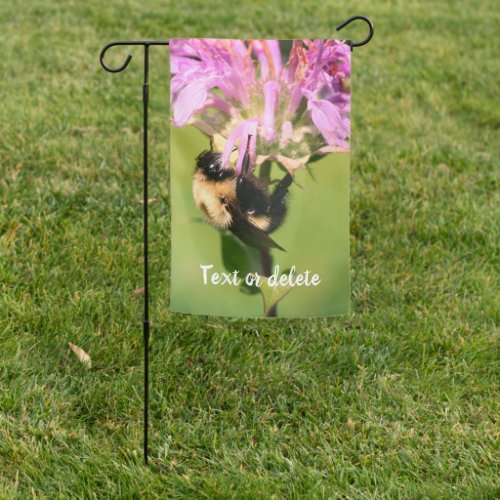 Bumble Bee On Bee Balm Flower Personalized Garden Flag