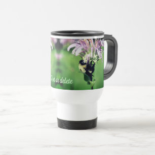 Bumble Bee On Bee Balm Flower Personalized Travel Mug