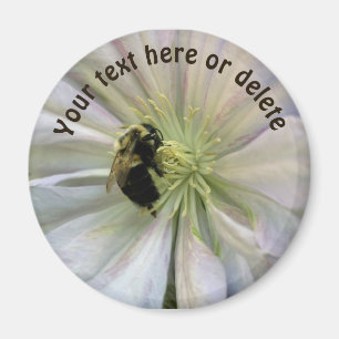 Bumble Bee On Clematis Flower Personalized Magnet