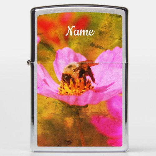 Bumble Bee On Cosmos Flower Abstract Personalized Zippo Lighter