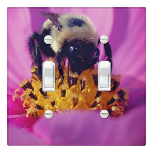 Bumble Bee On Cosmos Flower     Light Switch Cover