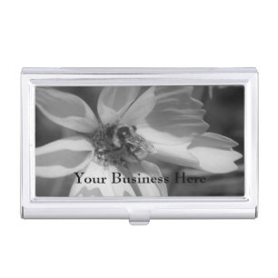 Bumble Bee On Cosmos Flower Nature Business Card Holder