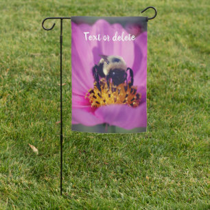 Bumble Bee On Cosmos Flower Personalized Garden Flag