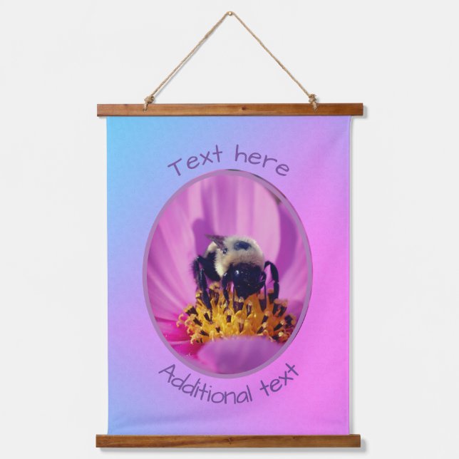 Bumble Bee On Cosmos Flower Personalized Hanging Tapestry (Front)