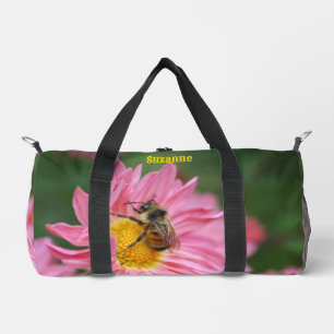 Bumble Bee On Daisy Flower Personalized Duffle Bag