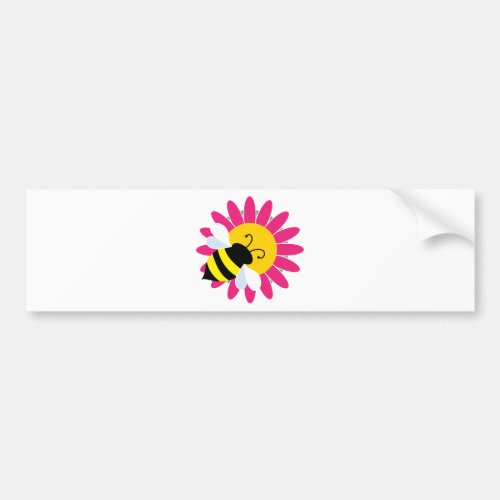Bumble Bee on Flower Bumper Sticker