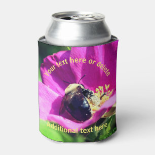 Bumble Bee On Flower Nature Personalized Can Cooler