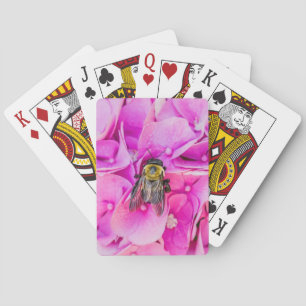 Bumble Bee On Hydrangea  Poker Cards