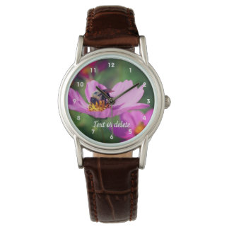 Bumble Bee On Pink Cosmos Personalized    Watch