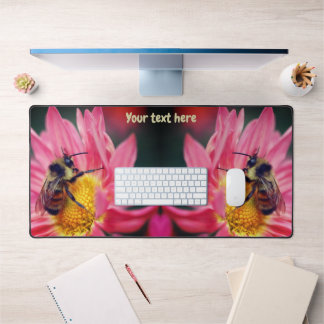 Bumble Bee On Pink Daisy Flower Personalized Desk Mat